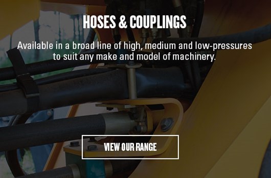 HOSES & COUPLINGS Available in a broad line of high, medium and low-pressures to suit any make and model of machinery. VIEW OUR RANGE